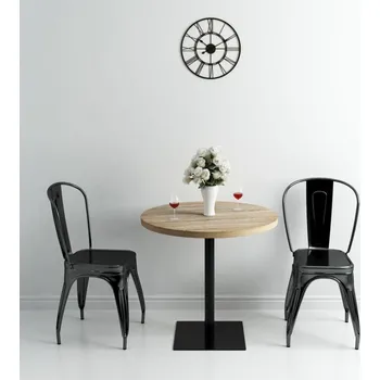 Jídelní stůl vidaXL Bistro stůl MDF a ocel kulatý 80 x 75 cm [245610] Barva: dub