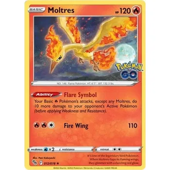 Společenská hra Pokémon karta Moltres 012/078 Holo - Pokémon Go