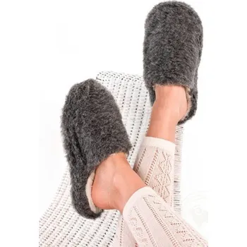 Pánské pantofle Pantofle z ovčí vlny 47-48 tmavě šedé, Barevné varianty Tmavě šedá, Velikosti 47-48 200-100-00134