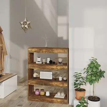 Knihovna vidaXL Knihovna/dělicí stěna 80x30x103 cm kompozitní dřevo [811700] Barva: kouřový dub