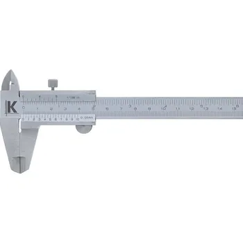Posuvné měřítko Kmitex Posuvné měřítko s kulatým hloubkoměrem a vnitřním měřením, NEREZ, DIN 862