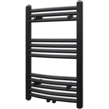 Radiátor vidaXL Černý žebříkový radiátor obloukový ústřední topení 500 x 764 mm [141913] Barva: Černá