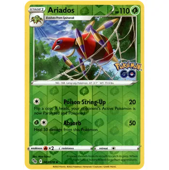Sběratelská karetní hra Pokémon karta Ariados 007/078 Reverse Holo - Pokémon Go