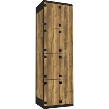 TRITON šatní skříň s 8 boxy kov-lamino T1970, černá - dub Baroque Amber + doprava zdarma