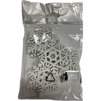 Vánoční dekorace Vločka dřevěná bílá F 5 cm