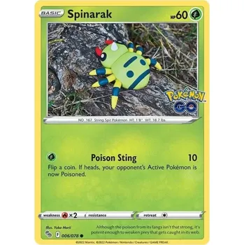 Sběratelská karetní hra Pokémon karta Spinarak 006/078 - Pokémon Go