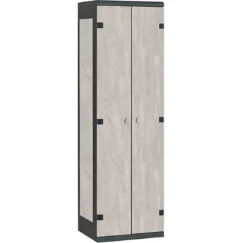 TRITON šatní skříň 2-dveřová kov-lamino T1970, černá - beton + doprava zdarma