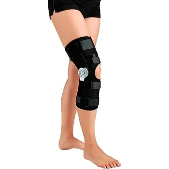 Panop ortéza kolenní krátká PAN 7.08 - XXXL—Ortéza kolenního kloubu s jednoosým nastavitelným kloubem po 15 stupních