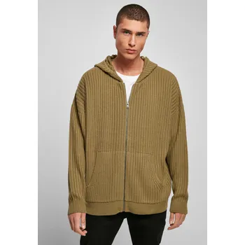 Pánský svetr Pánský svetr Knitted Zip Hoody olivový Urban Classics hnědá 2546021
