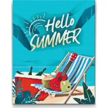 Diamantové malování Diamantové malování - Hello Summer Velikost: 30x40cm, Rámování: Pouze srolované plátno, Diamanty: Čtvercové