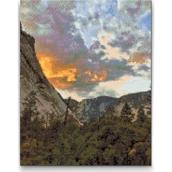 Diamantové malování Diamantové malování - Národní park Yosemite Velikost: 30x40cm, Rámování: Pouze srolované plátno, Diamanty: Čtvercové
