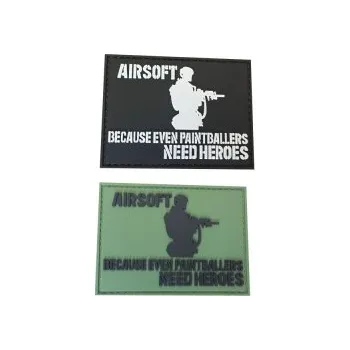 Nášivka PVC nášivka Airsoft heroes, černá