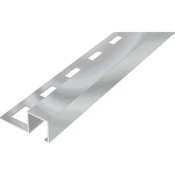 ukončovací lišta ACARA SP8 ukončovací lišta Q, čtvercová, pravidelná, hliník elox stříbro lesk, 10 mm, 2,5 m AACL 100
