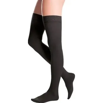 Dámské punčochy Polostehenní punčochy s krajkou MAXIS MICRO(II.KT)—Velikost 8, barva černá, délka normal, se špicí