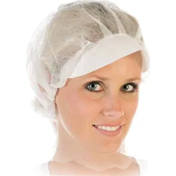 Jednorázová čepice Čepec s kšiltem bílý, 100ks - 500 ks