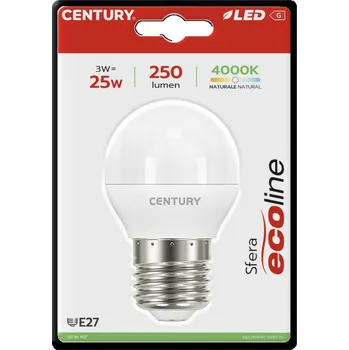 Žárovka CENTURY LED ECOLINE MINI GLOBE 3W E27 4000K 220d