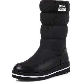 Dámské polobotky Voděodolné sněhule protikrizové zimní s prošíváním a nápisem Barva: Černá, Velikost: 43