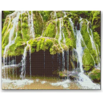 Diamantové malování Diamantové malování - Vodopády Bigar, Rumunsko Velikost: 30x40cm, Rámování: Pouze srolované plátno, Diamanty: Kulaté