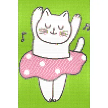 Diamantové malování Diamantové malování - Kočička baletka Velikost: 40x60cm, Rámování: Pouze srolované plátno, Diamanty: Čtvercové