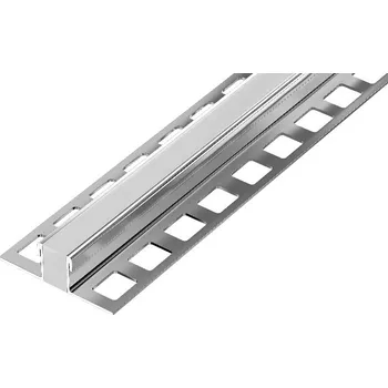 ukončovací lišta ACARA DL7/6 dilatační lišta s výplní, nerez lesk V2A+PU bílá, 2 mm, 2,5 m AADN 230-PUF