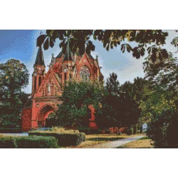 Diamantové malování - Břeclav - Kostel navštívení Panny Marie 2 Velikost: 40x60cm, Rámování: Pouze srolované plátno, Diamanty: Čtvercové
