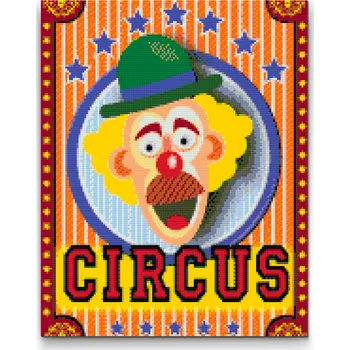 Diamantové malování Diamantové malování - Cirkus Velikost: 30x40cm, Rámování: Pouze srolované plátno, Diamanty: Kulaté