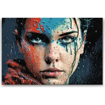 Diamantové malování Diamantové malování - Pomalovaná žena Velikost: 40x60cm, Rámování: Pouze srolované plátno, Diamanty: Kulaté