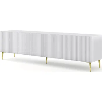 Televizní stolek ARTBm Tv stolek RAVENNA B 4D 200 | bílá matná Provedení: Bílá matná / zlaté nohy