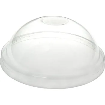 Jednorázové nádobí Víčko PET 100mm dome vypouklé bez otvoru na zmrzlinový kelímek 350ml - 1000 ks