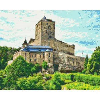 Diamantové malování - Hrad Kost Velikost: 40x50cm, Rámování: Pouze srolované plátno, Diamanty: Kulaté