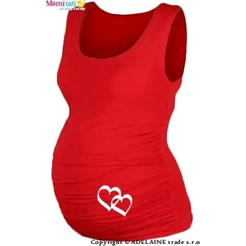 Top, tílko Dana s potiskem Srdíček - červené, vel. L/XL, Velikosti těh. moda L/XL