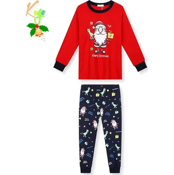 Chlapecké pyžamo Chlapecké vánoční pyžamo KUGO MP3836, červené / tm. modré