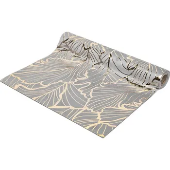 Stolování Vánoční běhoun na stůl - šedý/zlatý 180 x 28 cm