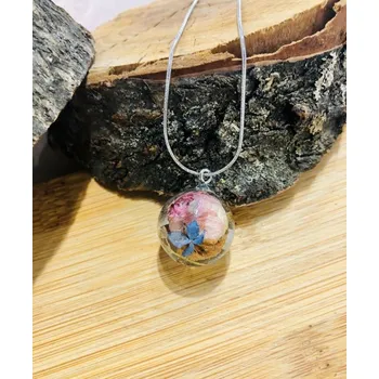 Náhrdelník VitaliaArt | Náhrdelník z pravých květů malý růže, hortenzie - Vitalia Art 0001748