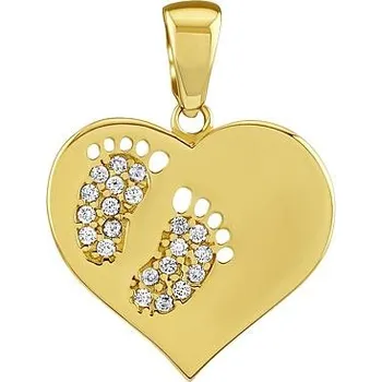 Přívěsek Zlatý přívěsek Darya se srdcem ze žlutého zlata s Brilliance Zirconia QR056PGY