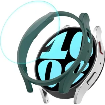 ENKAY 65812 ENKAY PC FULL COVER Plastový kryt se sklem pro Samsung Galaxy Watch 6 44mm zelený