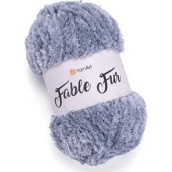 Příze Pletací příze YarnArt FABLE FUR 972 šedá, efektní, 100g/100m