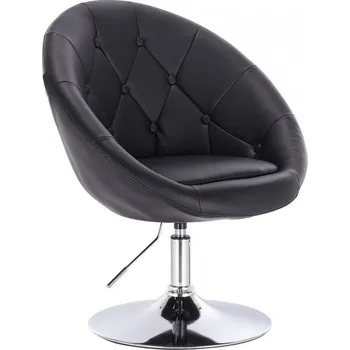 LuxuryForm DESIGN Kosmetické křeslo VERA na stříbrném talíři - černé