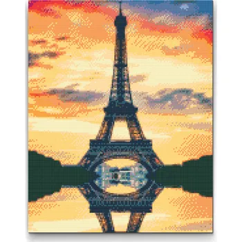 Diamantové malování Diamantové malování - Eiffelova věž Velikost: 30x40cm, Rámování: Pouze srolované plátno, Diamanty: Čtvercové