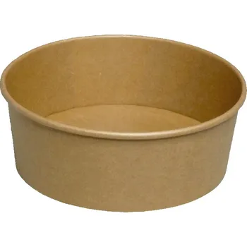 Jednorázové nádobí Miska papírová na salát BIO-ECO 1300ml, 184mm kraft hnědá - 300 ks