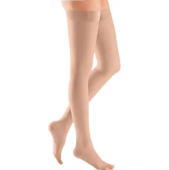 Dámské punčochy Stehenní punčochy s lemem mediven plus (III.KT)—Velikost 1, barva caramel, délka krátká, bez špice