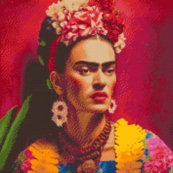 Diamantové malování Diamantové malování - Frida Kahlo Velikost: 50x50cm, Rámování: Pouze srolované plátno, Diamanty: Čtvercové