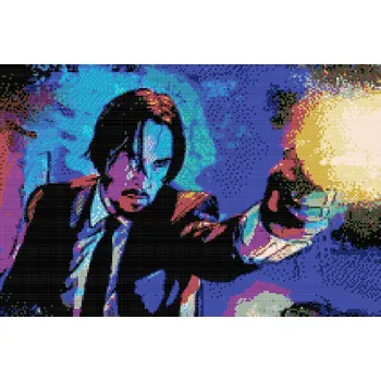Diamantové malování Diamantové malování - John Wick Barevný výstřel Velikost: 40x60cm, Rámování: Pouze srolované plátno, Diamanty: Kulaté