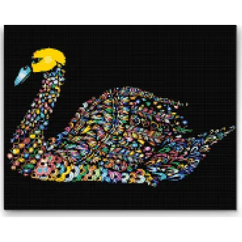 Diamantové malování Diamantové malování - Mandala labuť Velikost: 30x40cm, Rámování: Pouze srolované plátno, Diamanty: Čtvercové