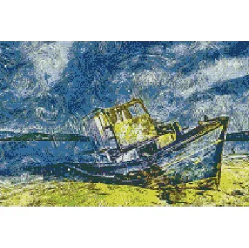 Diamantové malování Diamantové malování - Zaparkovaná loďka Velikost: 40x60cm, Rámování: Pouze srolované plátno, Diamanty: Kulaté