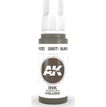 Modelářská barva AK Interactive: General Series - Sooty Black Ink 17ml