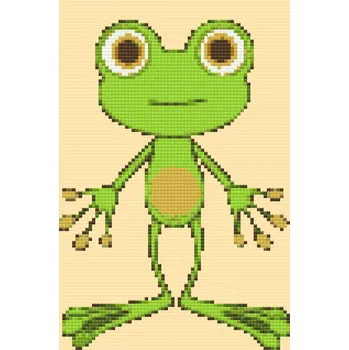 Diamantové malování Diamantové malování - Žabička Velikost: 20x30cm, Rámování: Pouze srolované plátno, Diamanty: Kulaté