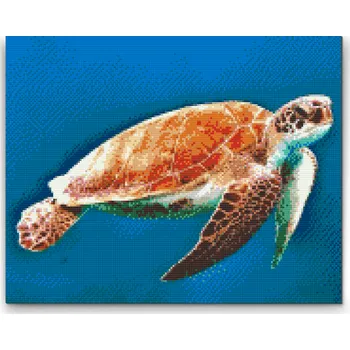 Diamantové malování Diamantové malování - Mořská želva Velikost: 30x40cm, Rámování: Pouze srolované plátno, Diamanty: Čtvercové