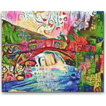 Diamantové malování Diamantové malování - Barevný most 2 Velikost: 30x40cm, Rámování: Pouze srolované plátno, Diamanty: Čtvercové