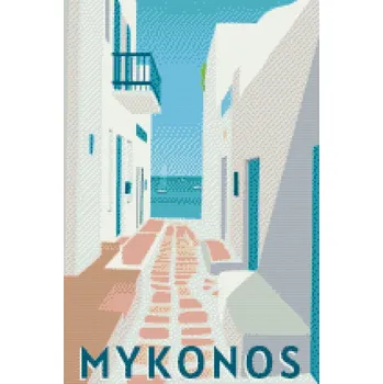 Diamantové malování Diamantové malování - Řecko, Mykonos Velikost: 40x60cm, Rámování: Pouze srolované plátno, Diamanty: Čtvercové